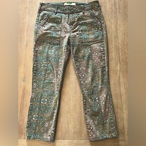 Anthropologie beautiful patterned pants. Size 28. Great for dress up or down.